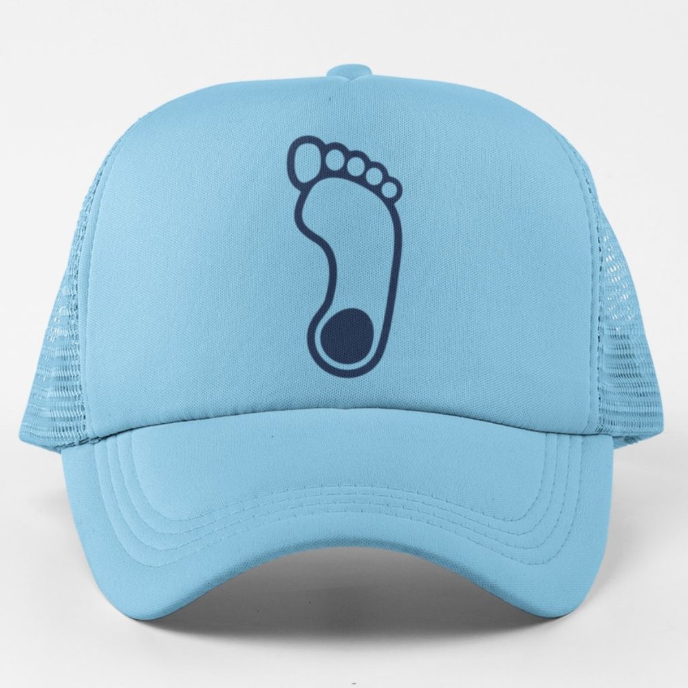 NEW Tar Heels Foot Logo Foam Trucker Mesh Snapback Hat LIGHT BLUE